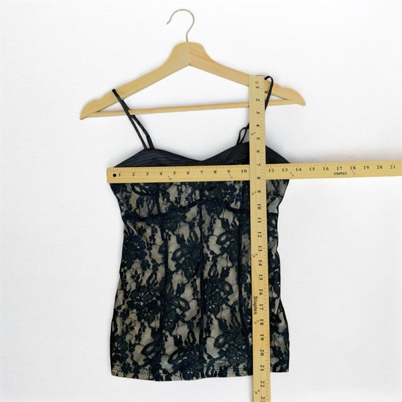 Express Black Nude Bustier Lace Tank Blouse Top Size XS - Picture 6 of 7